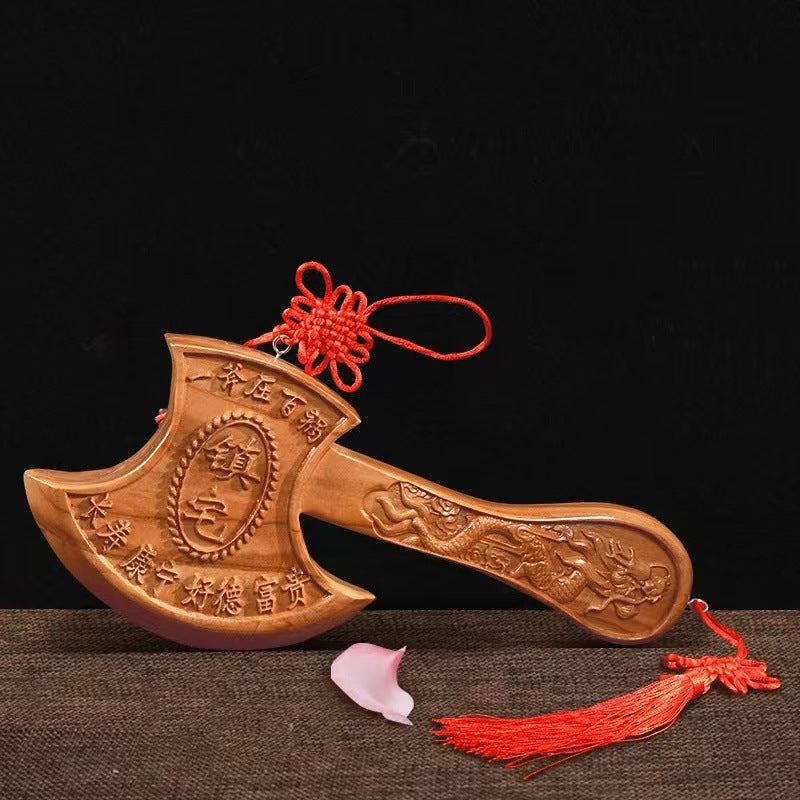 Pure Natural Peach Wood Sword, Hand Carved Chinese Traditional Craft Sword, Home Decor Ornament & Scenic Folk Art Pendant