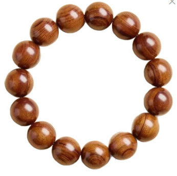 Natural Century-old Taishan Peach Wood Bracelet, Wild Aged Wood Beaded Bracelet for Men Women, Daily Amulet Jewelry Gift